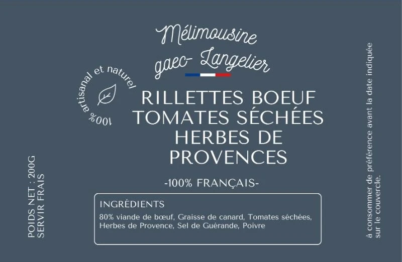 Rillettes boeuf aux tomates séchées et herbes de Provence